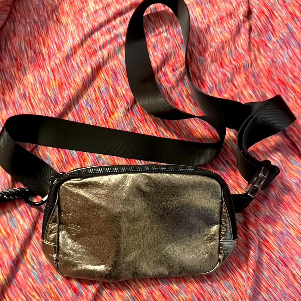 Black Textured Shoulder Bag